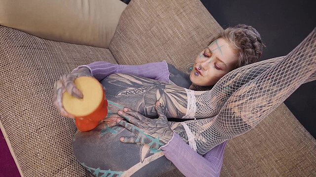 Alternative girl drilled in the ass by dick, toys, and machine