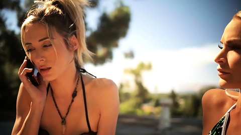 Blonde brunette lesbians flaming pussy licking fingering