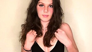 Small titted brunette amateur anal nailed at home