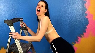 Amateur Webcam Teen Flashes Masturbates