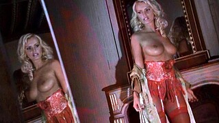 Busty blonde amateur blowjob and fingers her pussy