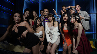 Inked Asian babe is making out and riding dick in the toilet