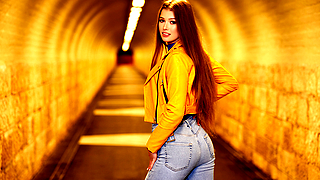 Petite astonishing slut anal creampied in club by fat cock dude