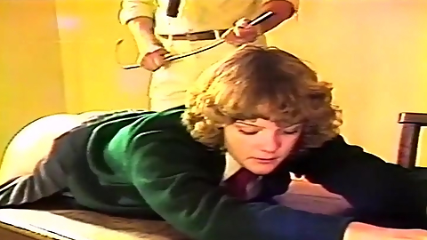 Poor teen hottie gets ass spanked on class