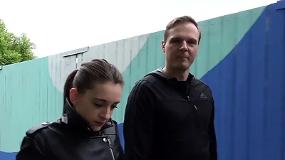 GERMAN SCOUT - SKINNY TEEN CHEAT BOYFRIEND FOR CASH IN REAL PUBLIC CASTING WITH BUTT FUCK